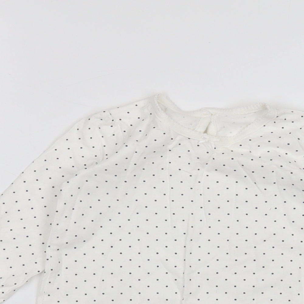 George Baby White Polka Dot  Basic T-Shirt Size 12-18 Months