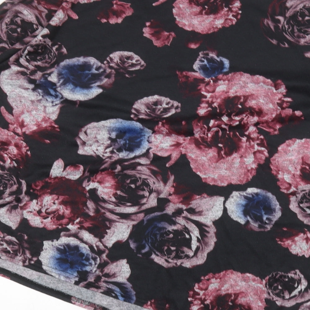 Daisy Eldridge Womens Black Floral  Pullover Jumper Size XL