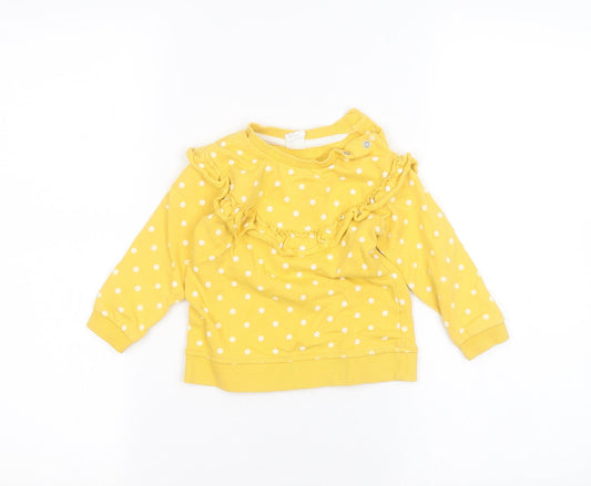 H&M Baby Yellow Polka Dot  Pullover Jumper Size 12-18 Months