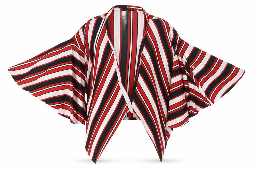 Boohoo Womens Red Striped  Basic Blouse Size M