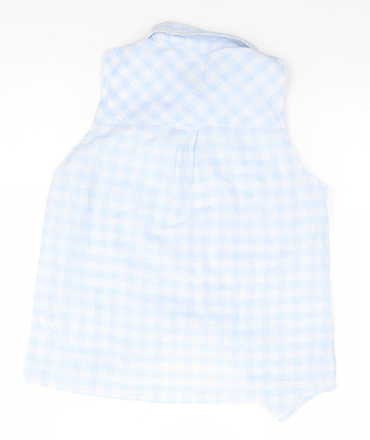 Bershka Womens Blue Check  Basic Button-Up Size S