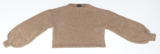PRETTYLITTLETHING Womens Brown   Pullover Jumper Size S