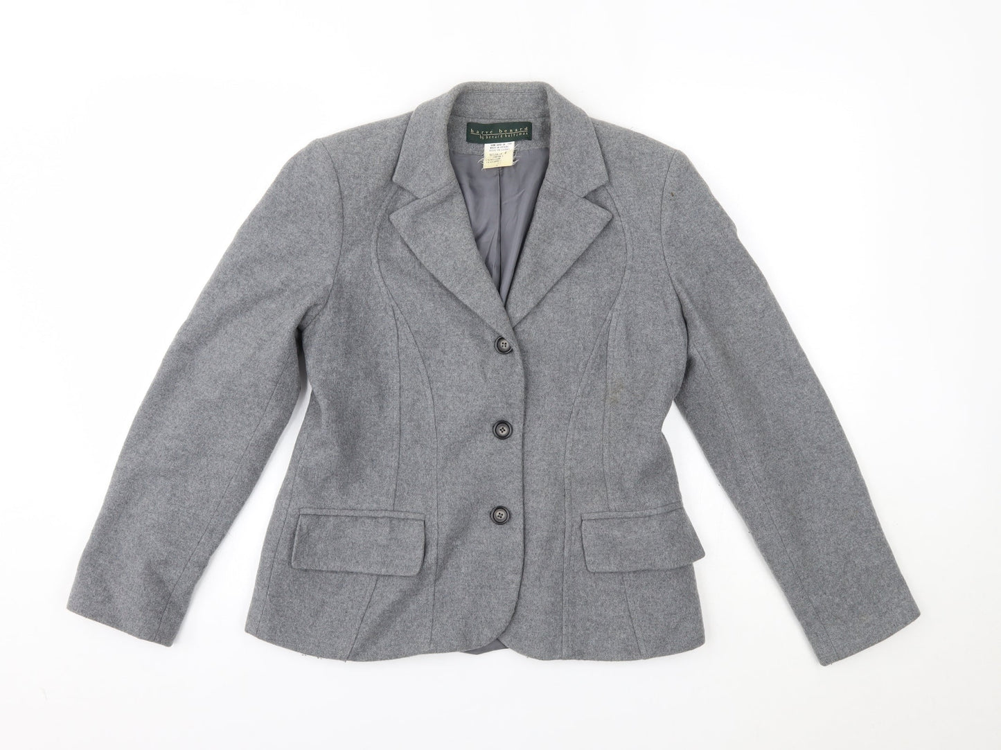 harvé benard Womens Grey   Pea Coat Blazer Size 4