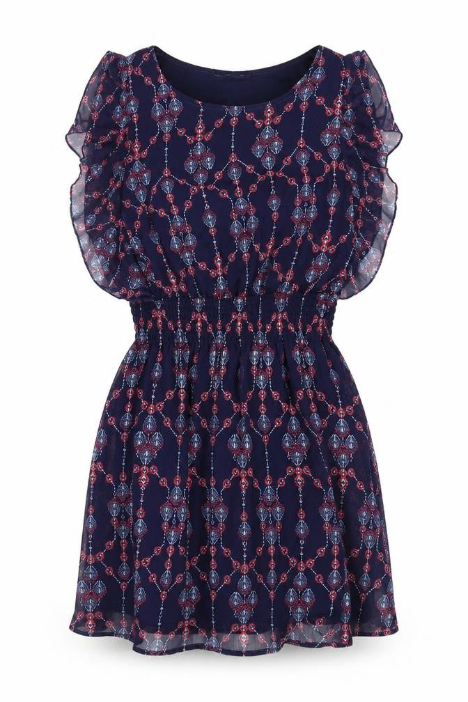 Atmosphere Womens Blue Fair Isle  A-Line  Size 10