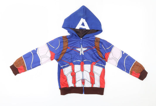 vogue fashion Boys Blue   Full Zip Hoodie Size 5 Years  - captain america