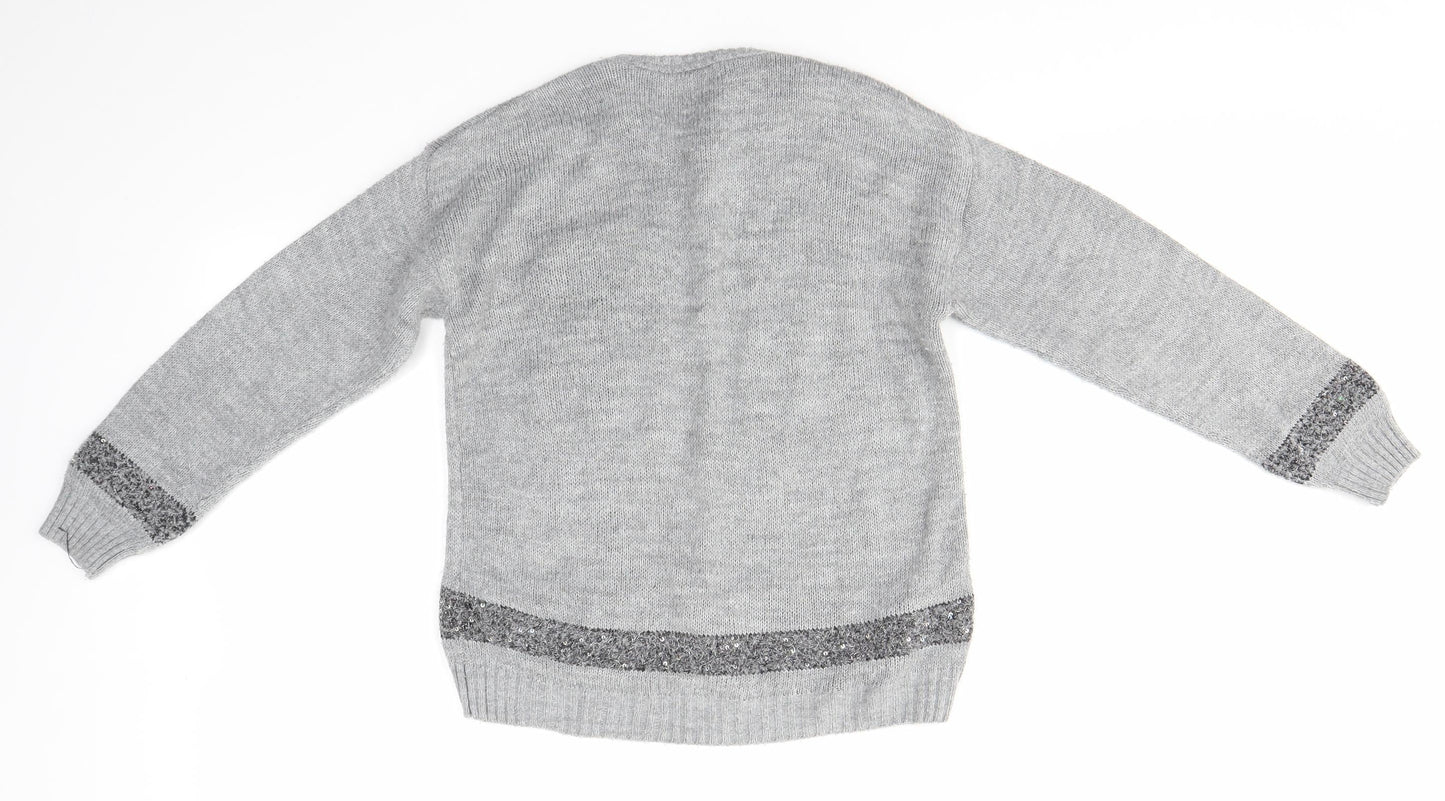 George Girls Grey   Pullover Jumper Size 7-8 Years