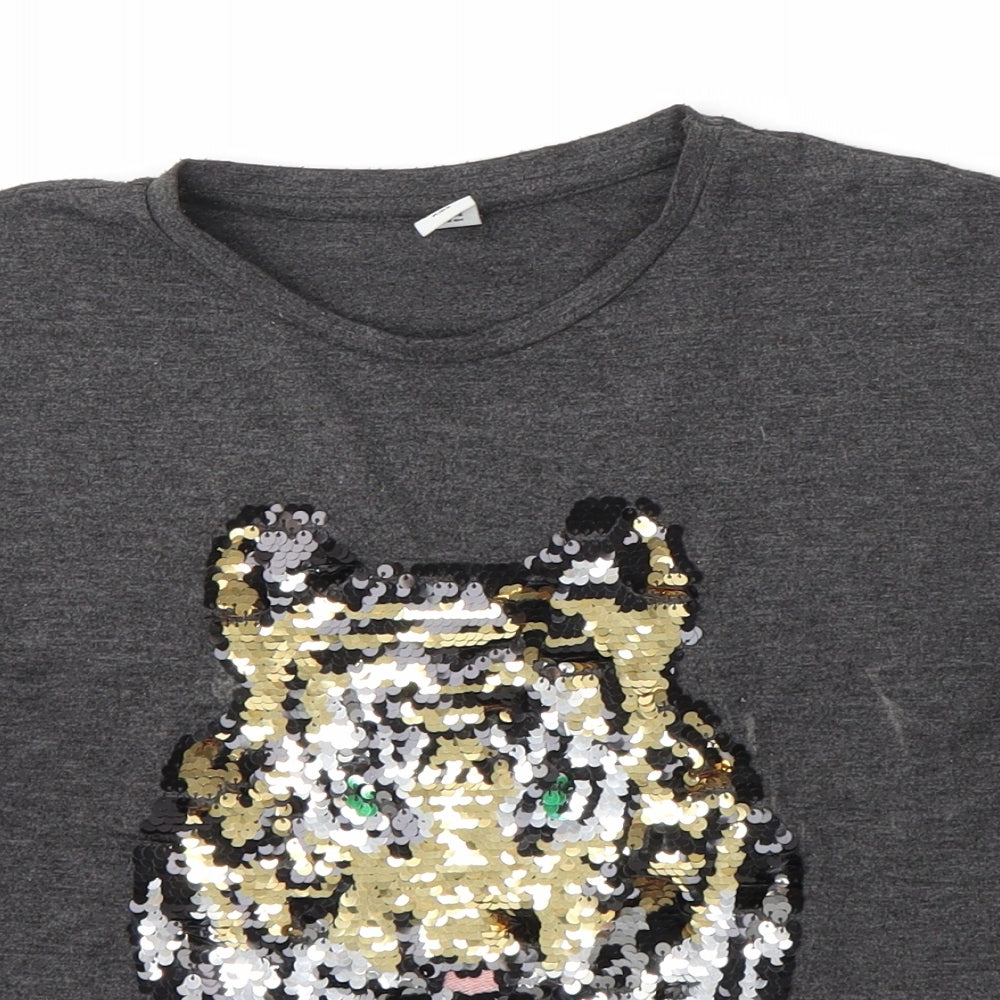 TU Girls Grey   Basic T-Shirt Size 10 Years