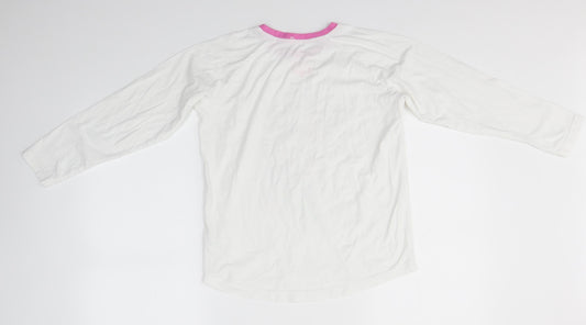 Matalan Girls White   Basic T-Shirt Size 12 Years  - Unicorn
