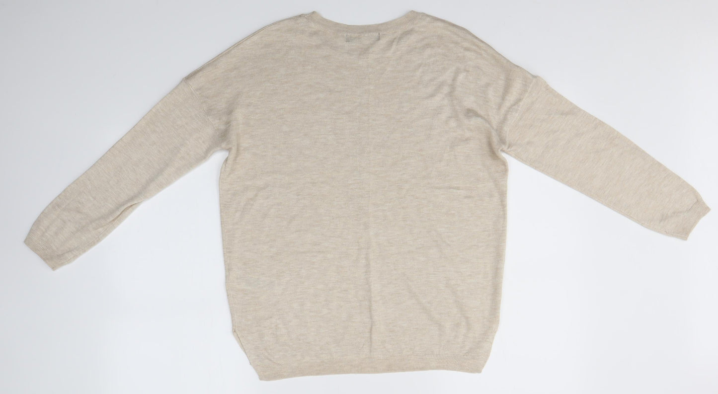 M&S Womens Beige   Pullover Jumper Size M