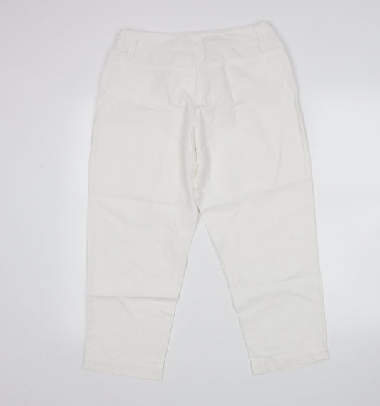 Bona parte Womens White   Cropped Trousers Size 12 L23 in