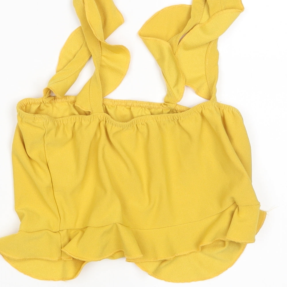 PRETTYLITTLETHING Womens Yellow   Cropped Tank Size 12