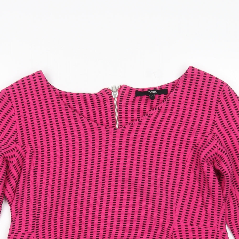 NEXT Womens Multicoloured Polka Dot  Full Zip Jumper Size 14