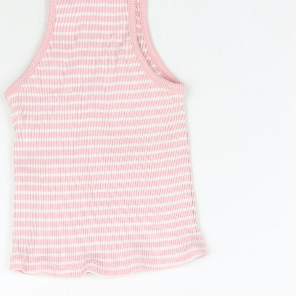 F&F Boys Pink Striped  Basic Tank Size 4-5 Years
