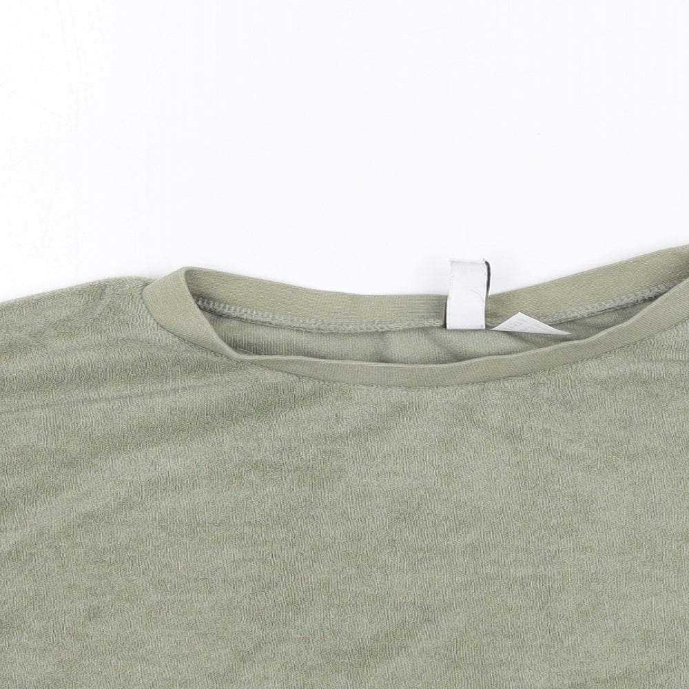 H&M Womens Green   Cropped T-Shirt Size S
