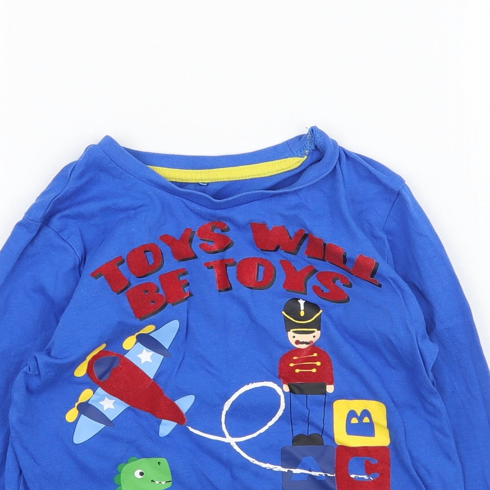 George Boys Blue   Basic T-Shirt Size 6-7 Years  - toys will be toys