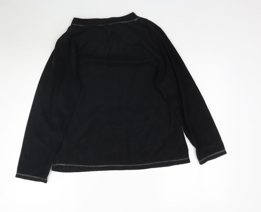 Feel Fabulous Womens Black  Fleece Pullover Sweatshirt Size 10
