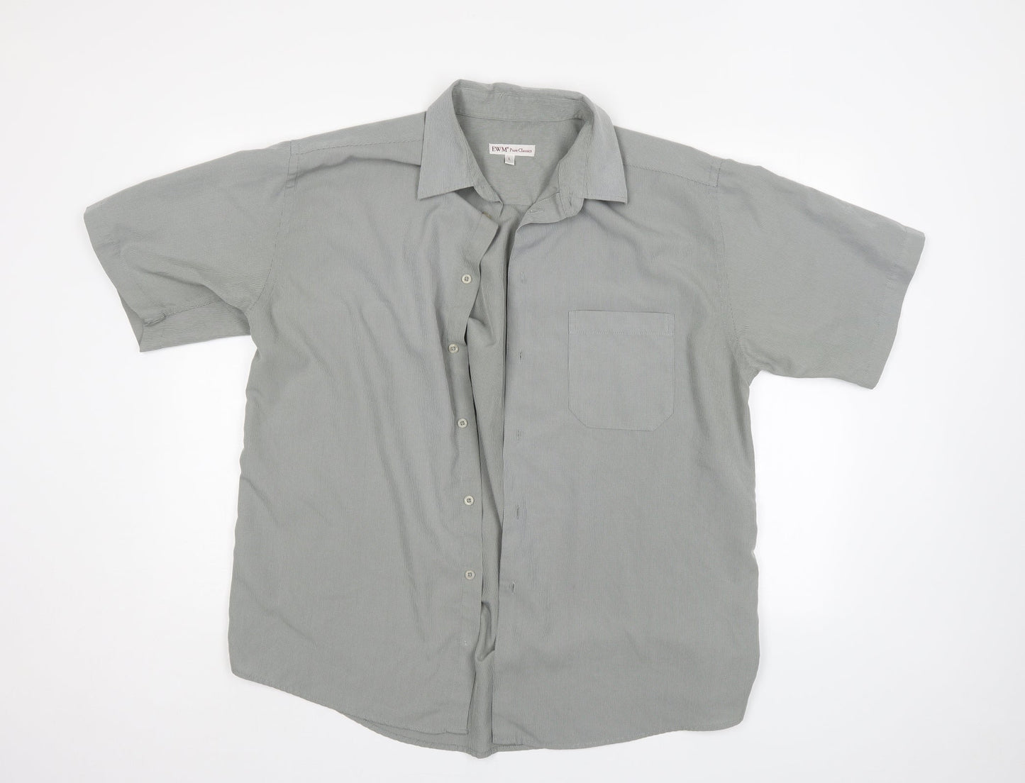 EWM Mens Grey    Button-Up Size L