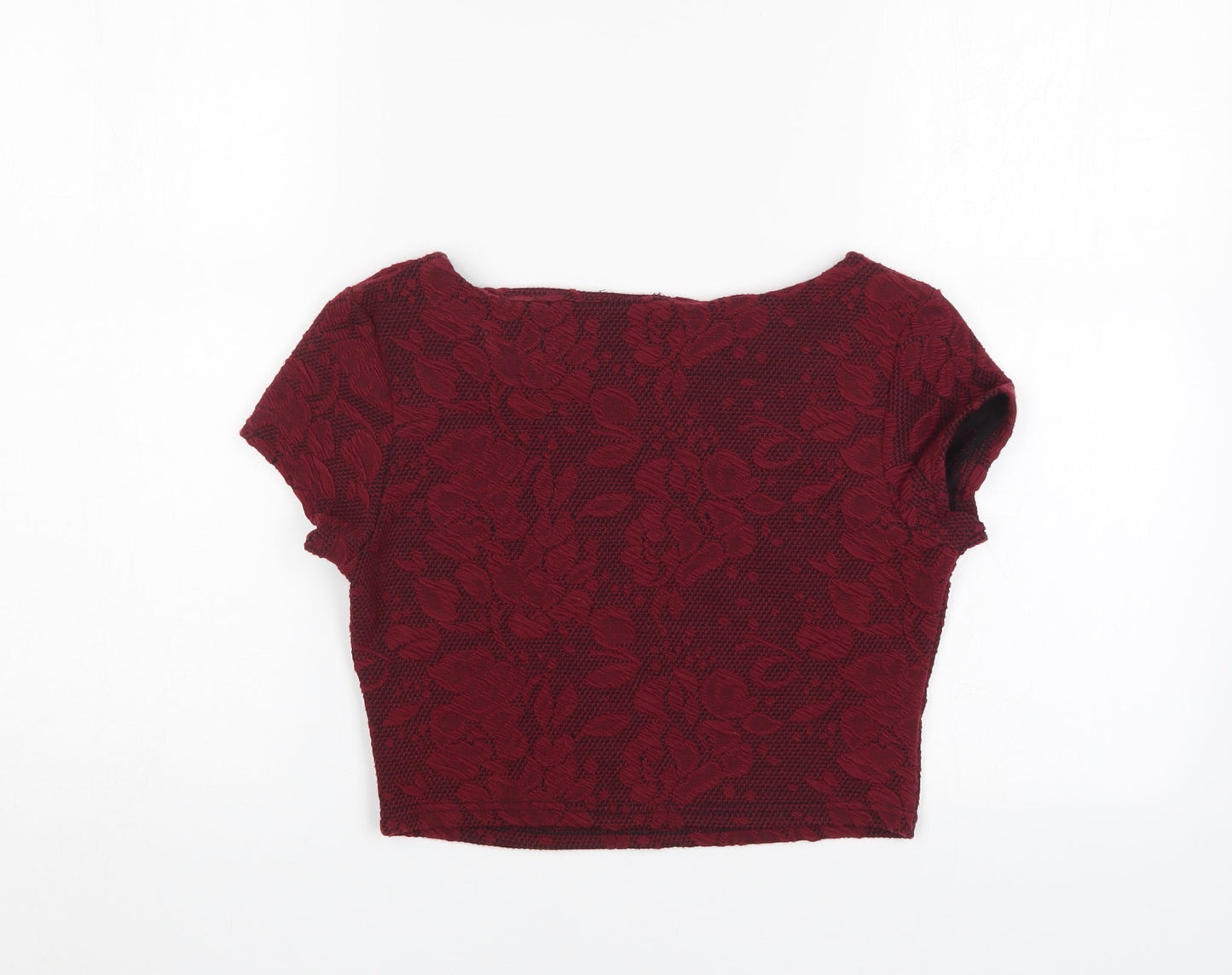 Love Womens Purple Floral  Basic Blouse Size 10
