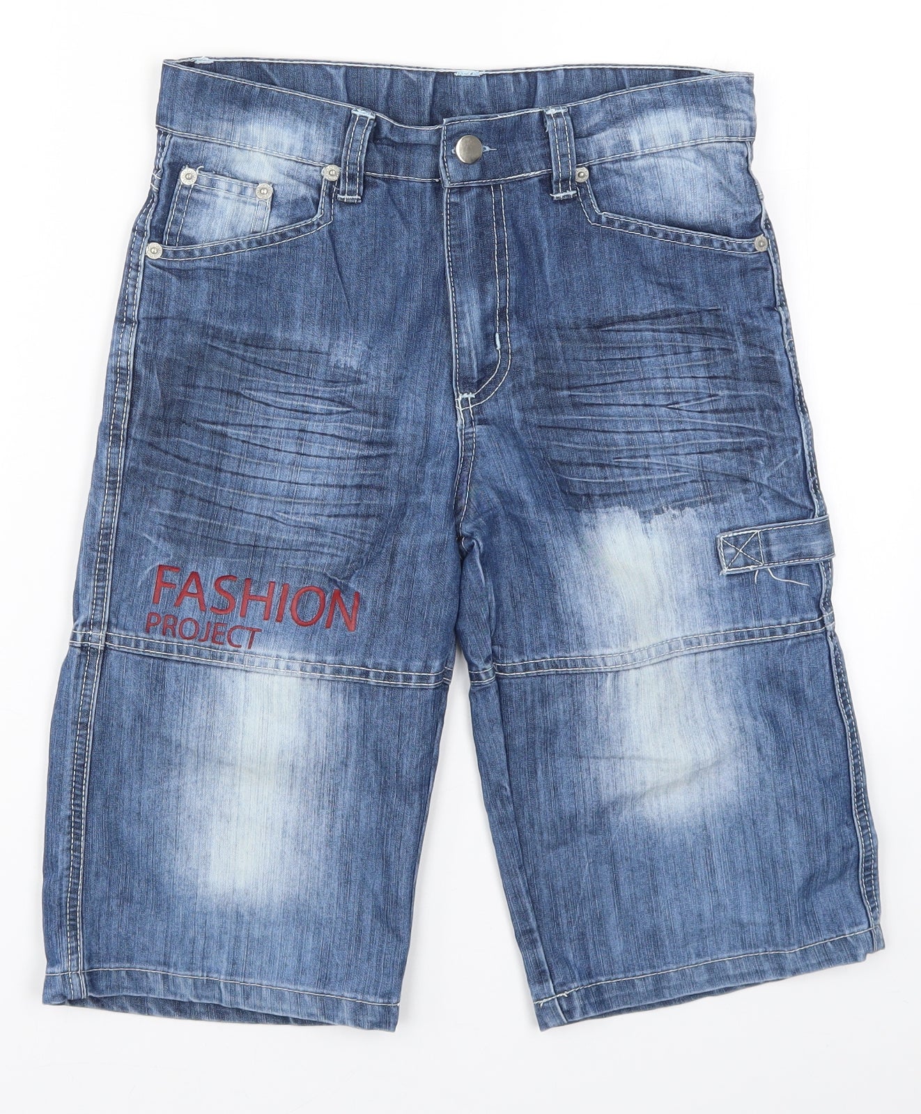 Marions Boys Blue  Denim Cropped Jeans Size 12 Years - Fashion Project