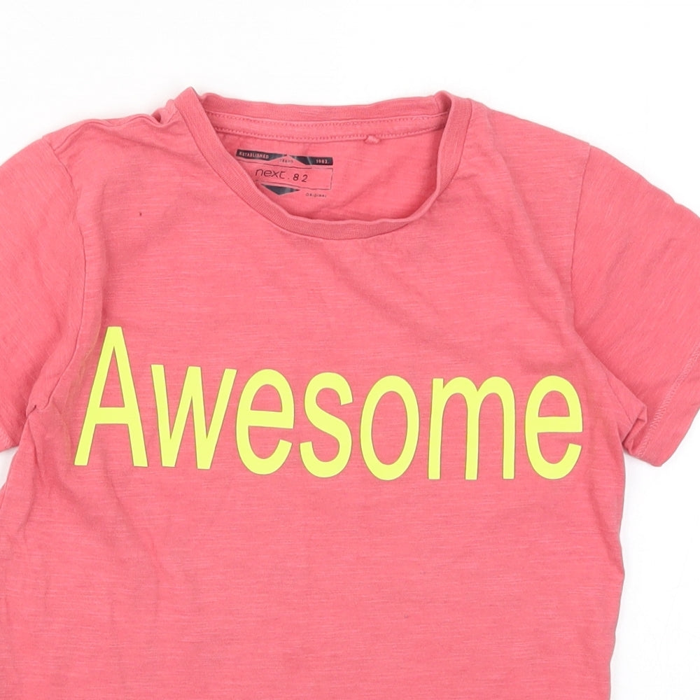 NEXT Boys Pink   Basic T-Shirt Size 5-6 Years  - Awesome