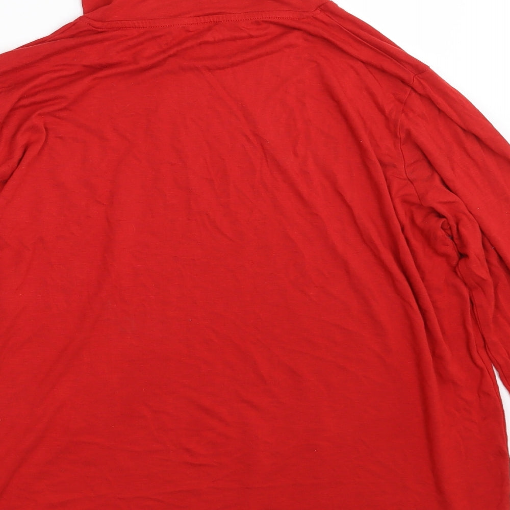 M&S Womens Red   Basic T-Shirt Size 14
