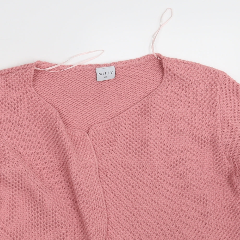MITZY Womens Pink  Knit Wrap Jumper Size XL