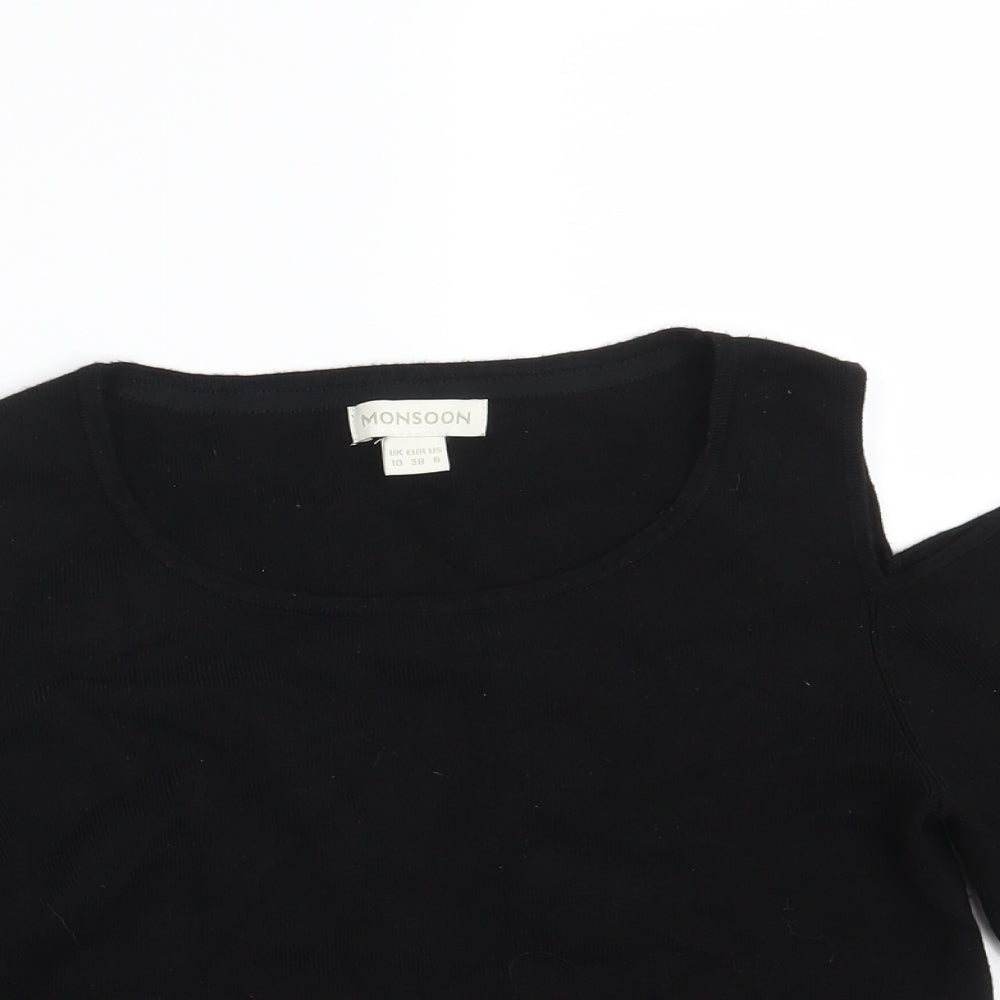 Monsoon Womens Black  Knit Pullover Jumper Size 10