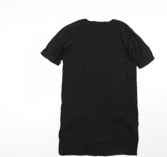 Marks and Spencer Womens Black Polka Dot  Jumper Dress  Size 14