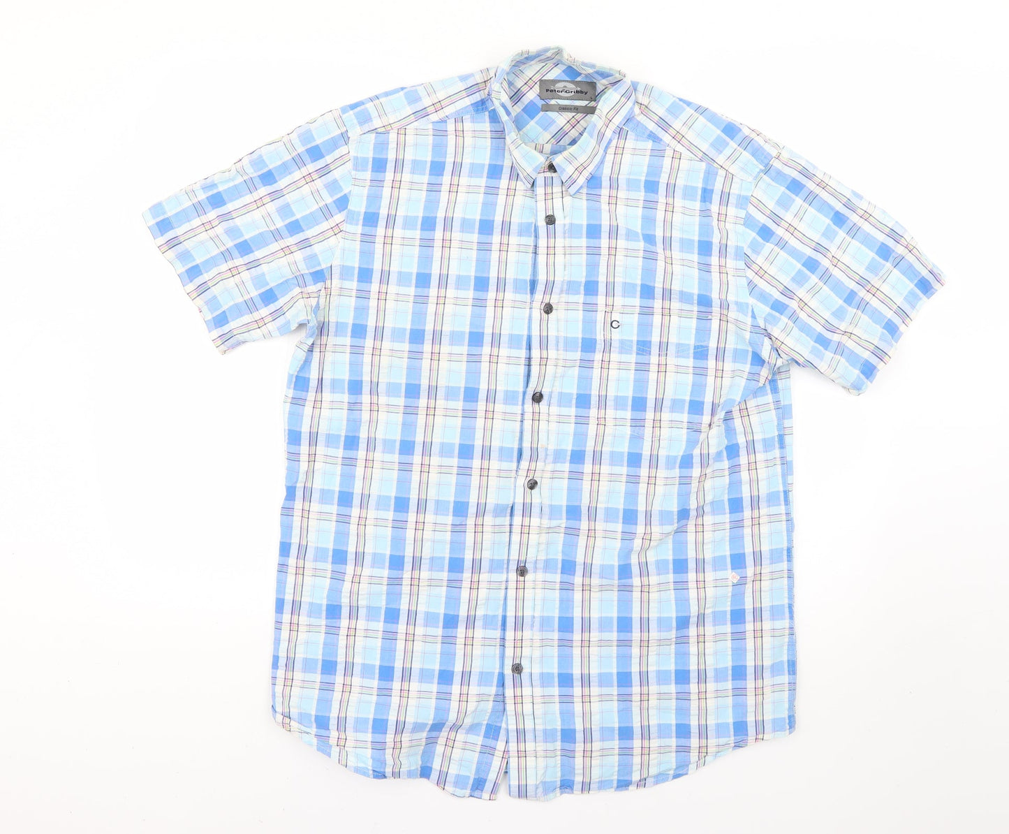 peter gribby Mens Multicoloured Check   Button-Up Size L