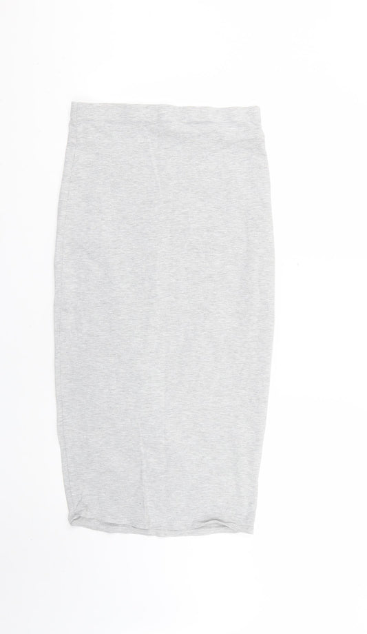 PRETTYLITTLETHING Womens Grey   Straight & Pencil Skirt Size 8