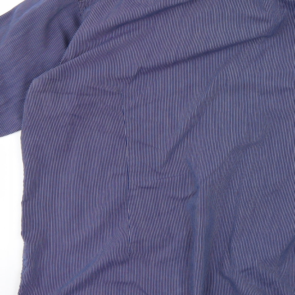 Cedar Wood State Womens Blue Striped  Basic Button-Up Size 16