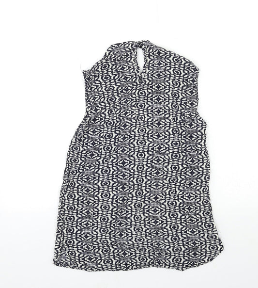 luzuz Womens Black Geometric  Basic Tank Size 6