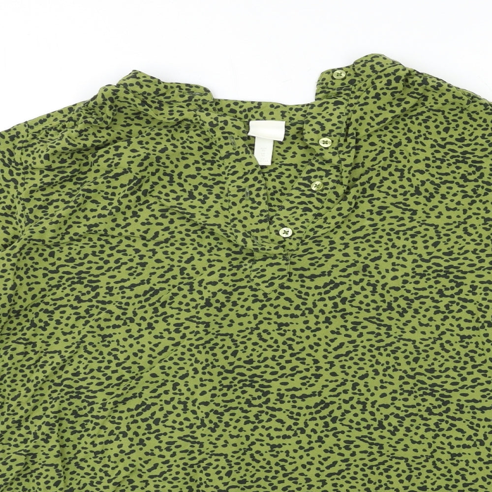 H&M Womens Green Animal Print  Shift  Size M