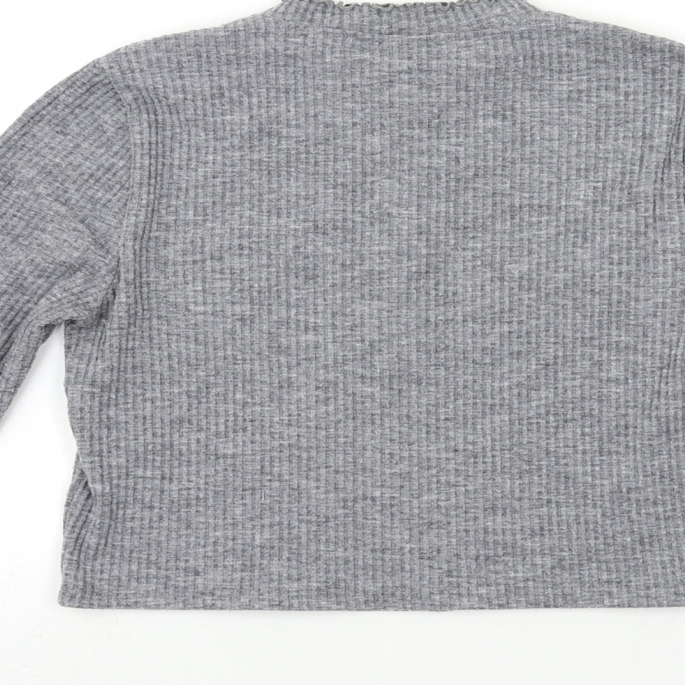 Topshop Womens Grey  Knit Pullover Jumper Size 14