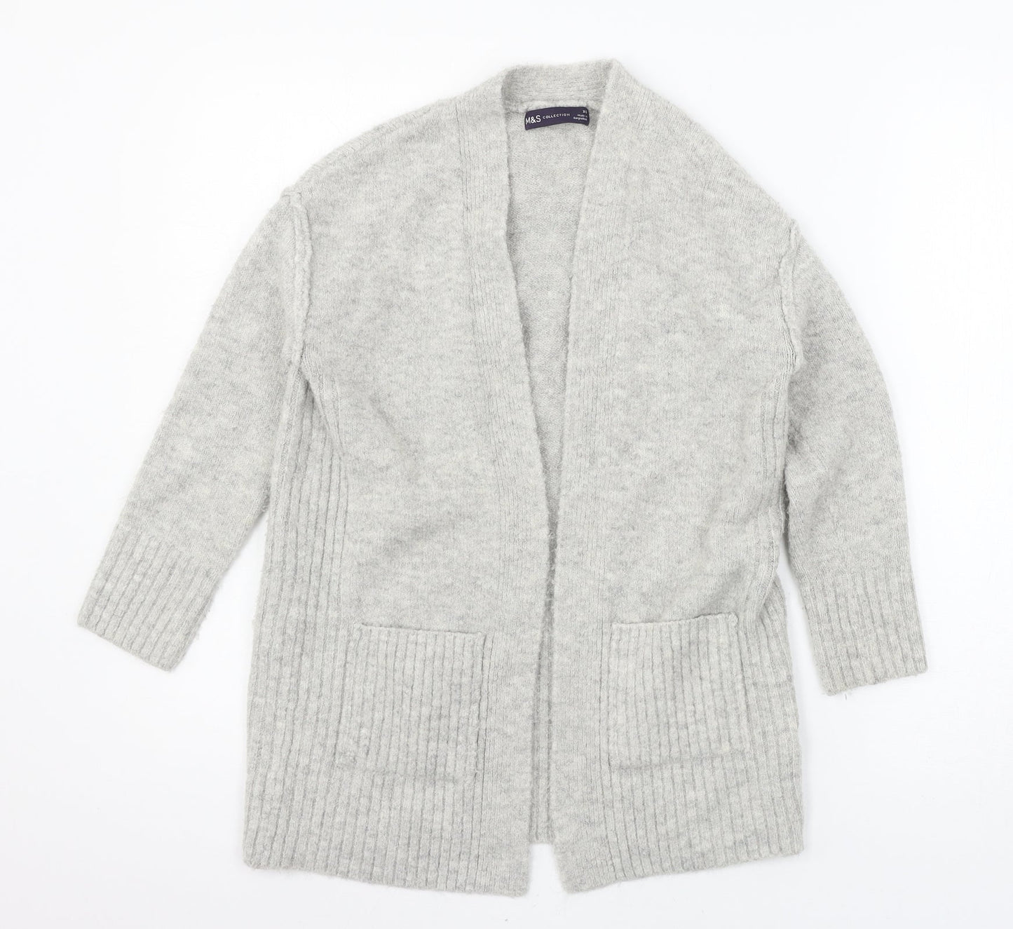 Marks and Spencer Womens Grey  Knit Cardigan Jumper Size XS