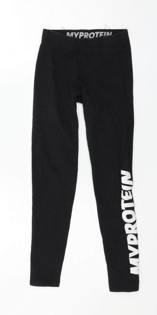 Myprotein Womens Black  Jersey Capri Leggings Size XS L23 in