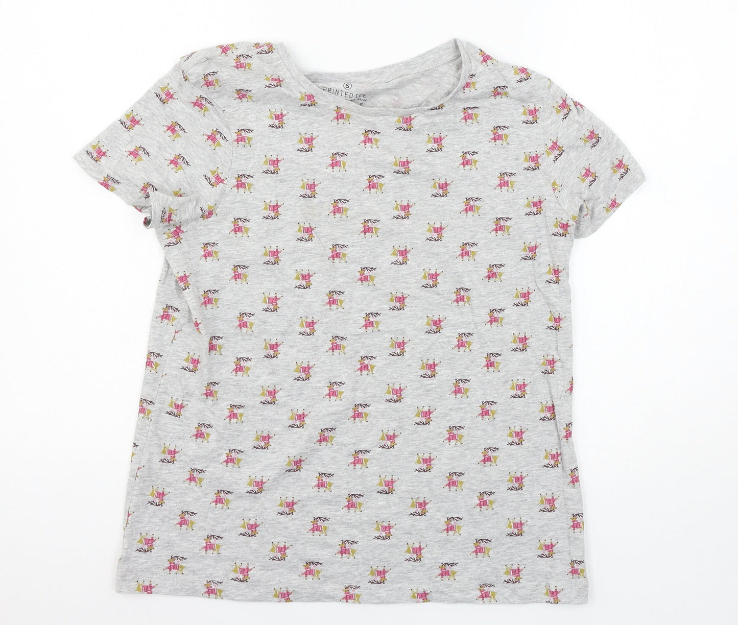 Primark Womens Grey Geometric Jersey Top Pyjama Top Size 10  - Rudolph