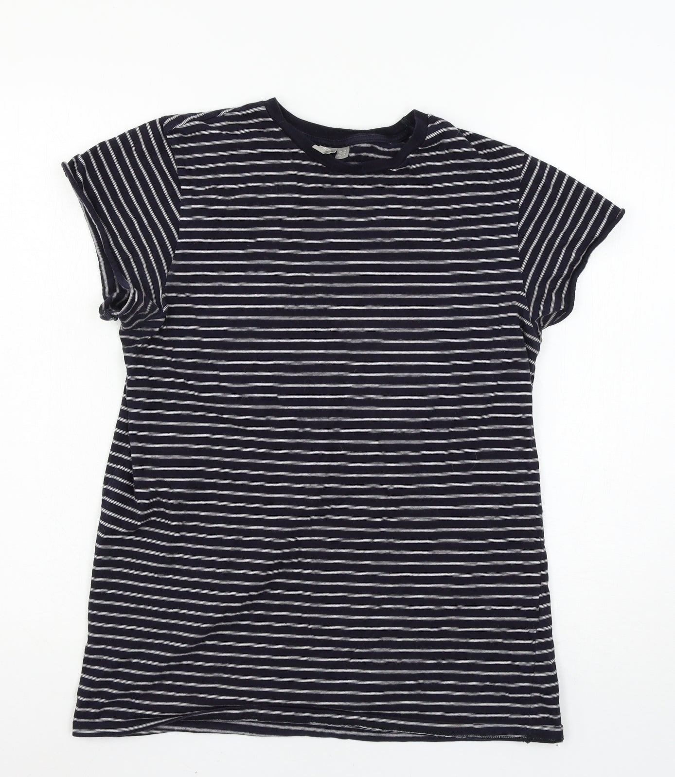 ASOS Womens Blue Striped Jersey Basic T-Shirt Size 6