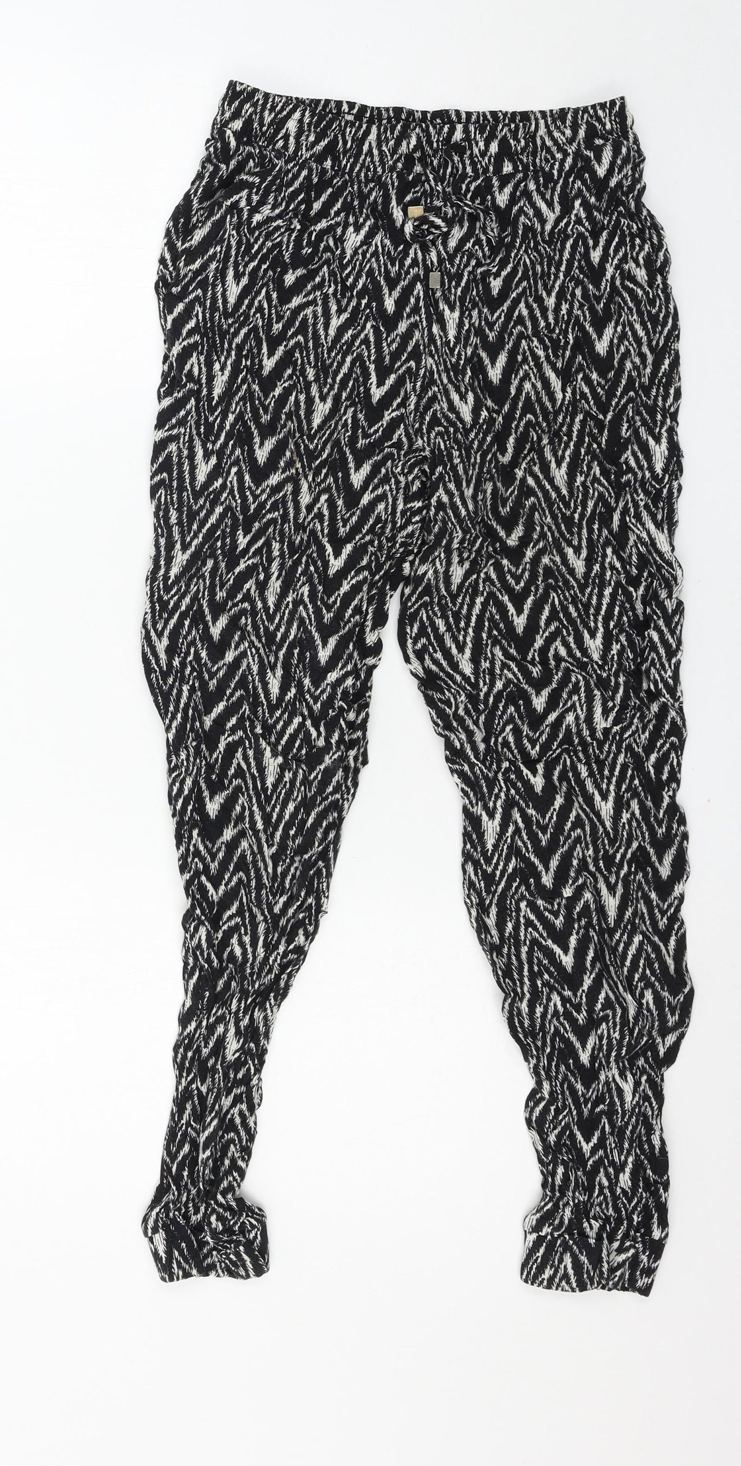 Dorothy Perkins Womens Black Striped  Trousers  Size 8 L25 in