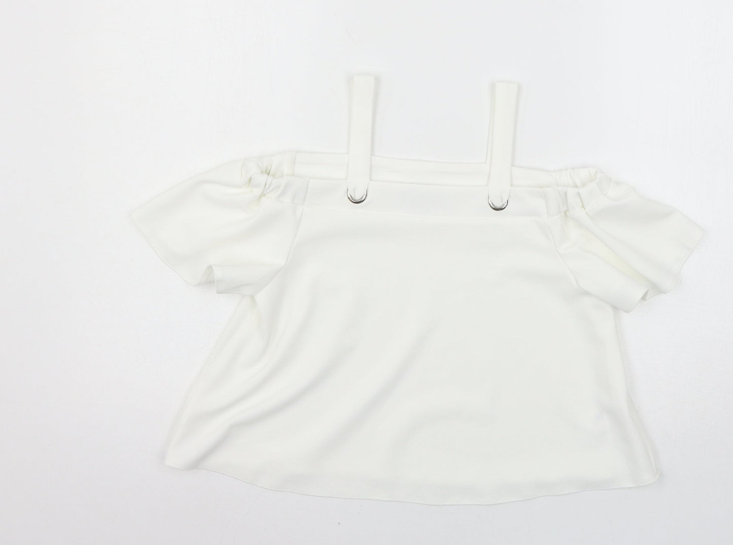 Primark Girls White  Jersey Basic Blouse Size 10-11 Years