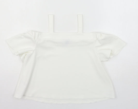 Primark Girls White  Jersey Basic Blouse Size 10-11 Years