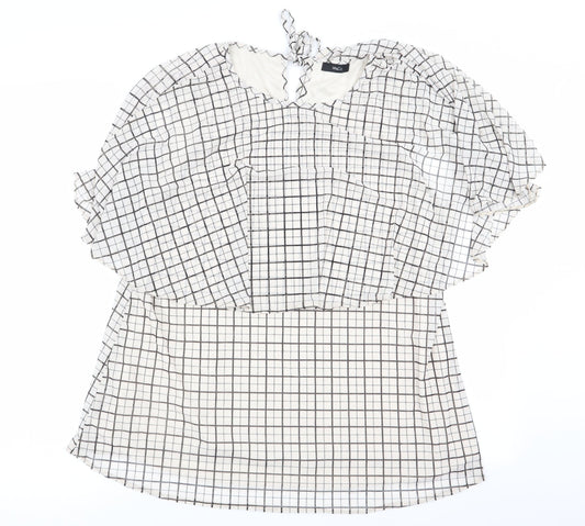 M&Co Womens Multicoloured Check  Basic Blouse Size 12