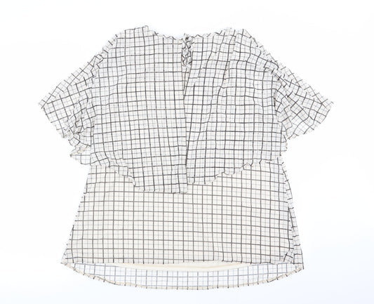 M&Co Womens Multicoloured Check  Basic Blouse Size 12