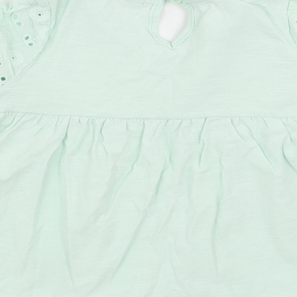TU Girls Green Floral  Basic Blouse Size 2-3 Years