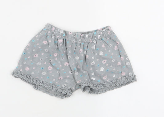 Disney Girls Grey Floral  Hot Pants Shorts Size 3-4 Years