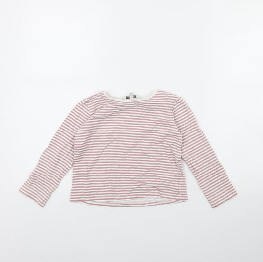 evie Girls Pink Striped  Basic T-Shirt Size 4 Years