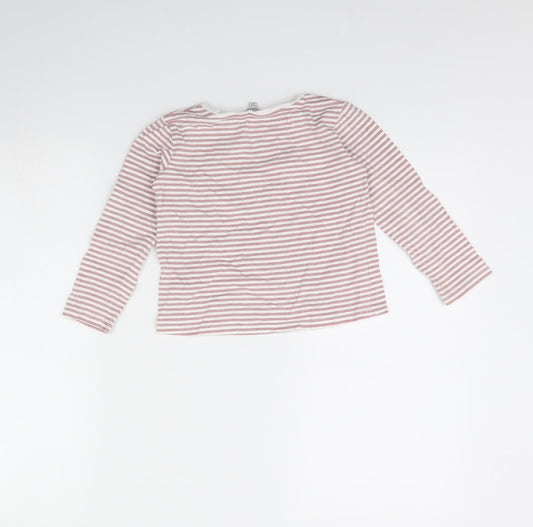 evie Girls Pink Striped  Basic T-Shirt Size 4 Years