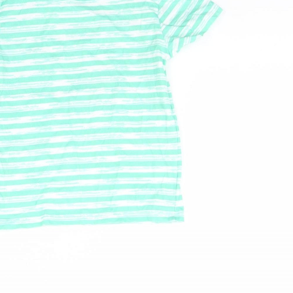 TOPOMINI Boys Green Striped  Basic T-Shirt Size 2 Years