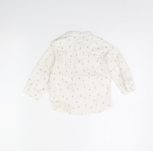 H&M Girls White Spotted  Basic Button-Up Size 12 Months