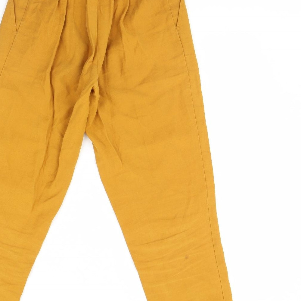 H&M Womens Yellow   Trousers  Size XS L26 in